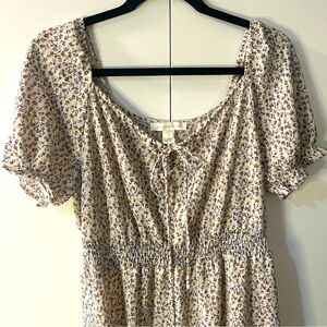 Monteau Los Angeles Juniors XL Beige Floral Dress